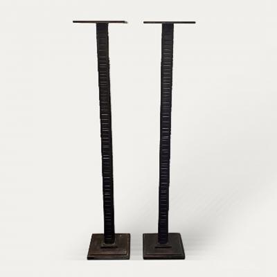 Edgar Brandt Edgar Brandt A Pair of French Art Deco Wrought Iron Pedestals circa 1920