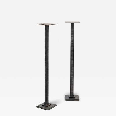 Edgar Brandt Edgar Brandt A Pair of French Art Deco Wrought Iron Pedestals circa 1920