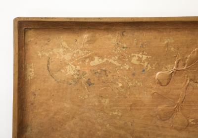 Edgar Brandt Edgar Brandt Art Nouveau Bronze Ormolu Tray Relief Decoration France signed