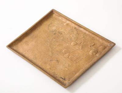 Edgar Brandt Edgar Brandt Art Nouveau Bronze Ormolu Tray Relief Decoration France signed