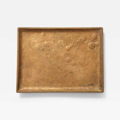 Edgar Brandt Edgar Brandt Art Nouveau Bronze Ormolu Tray Relief Decoration France signed