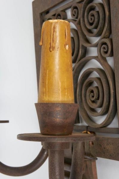 Edgar Brandt Edgar Brandt Pair of Art Deco Wall Sconces