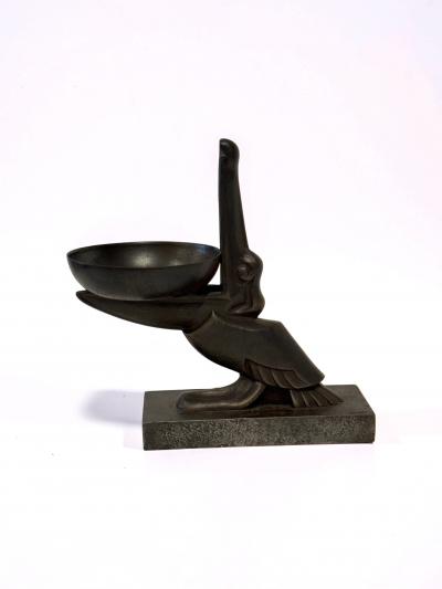 Edgar Brandt Edgar Brandt Pelican Ashtray France c 1926 1928