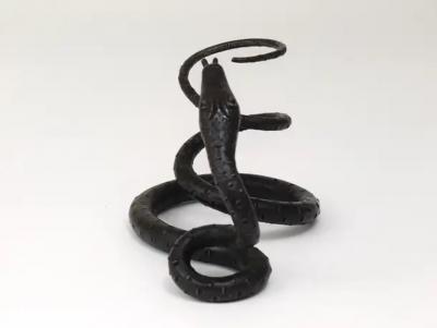 Edgar Brandt Edgar Brandt Style Hand Forged Iron Snake or Serpent Sculpture Austria 1920s