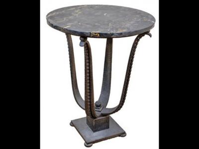 Edgar Brandt Edgar Brandt forged iron side end table