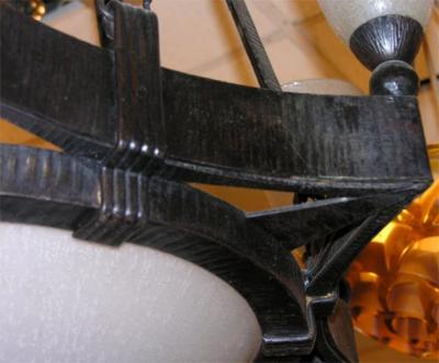 Edgar Brandt French Art Deco Chandelier by Edgar Brandt and Daum