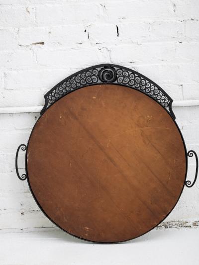 Edgar Brandt French Art Deco Hammered Iron Mirror