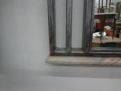 Edgar Brandt French Art Deco Steel Mirror With Marble Base