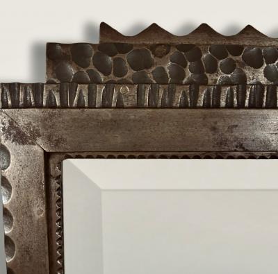 Edgar Brandt French Art Deco Wrought Iron Large Full Length Triptych Mirror circa 1925