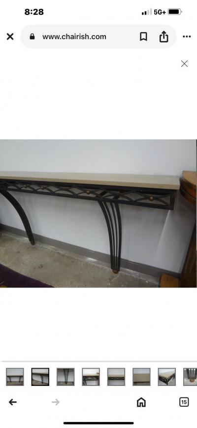 Edgar Brandt French Wrought Iron Console Table
