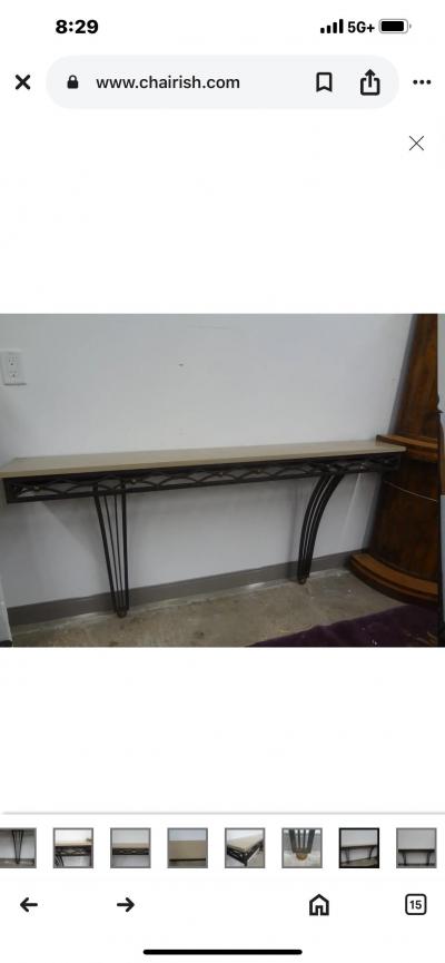 Edgar Brandt French Wrought Iron Console Table