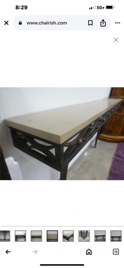 Edgar Brandt French Wrought Iron Console Table