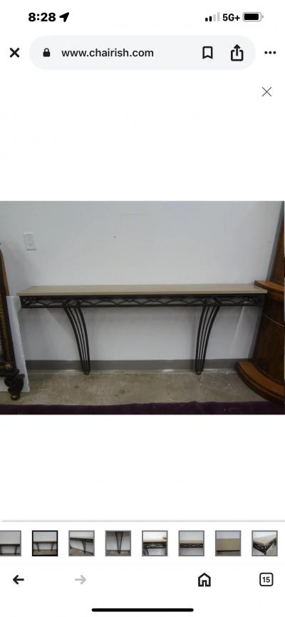 Edgar Brandt French Wrought Iron Console Table