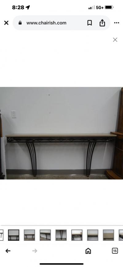 Edgar Brandt French Wrought Iron Console Table