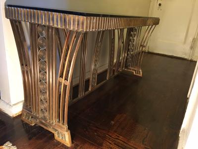 Edgar Brandt Incredible Modernist Bronze Art Deco Console Table by Edgar Brandt
