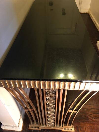 Edgar Brandt Incredible Modernist Bronze Art Deco Console Table by Edgar Brandt