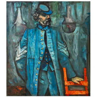 Edgar Louis Ewing Original Edgar Ewing American Oil Painting of Civil War Union Soldier