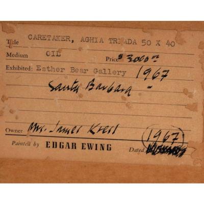 Edgar Louis Ewing Original Edgar Louis Ewing Oil Painting of Caretaker at Aghia Triada