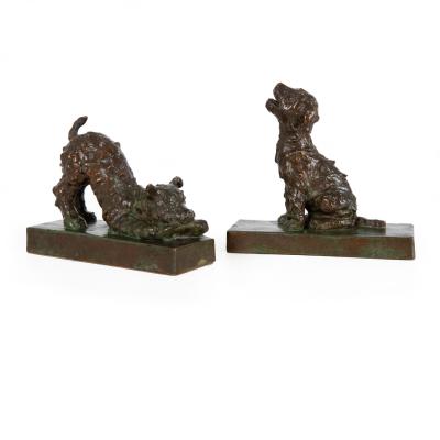 Edith Barretto Stevens Parsons Pair of Terrier Bookends Edith Baretto Parsons