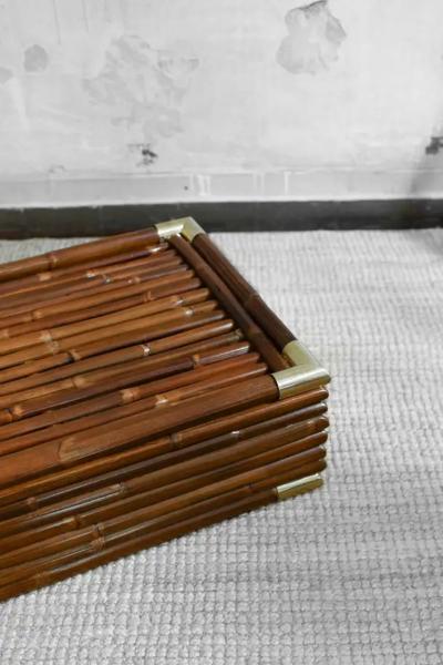 Edizioni Molto Bench Made Of Bamboo With Brass Joints Raccordi Series Molto Editions