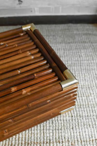 Edizioni Molto Bench Made Of Bamboo With Brass Joints Raccordi Series Molto Editions