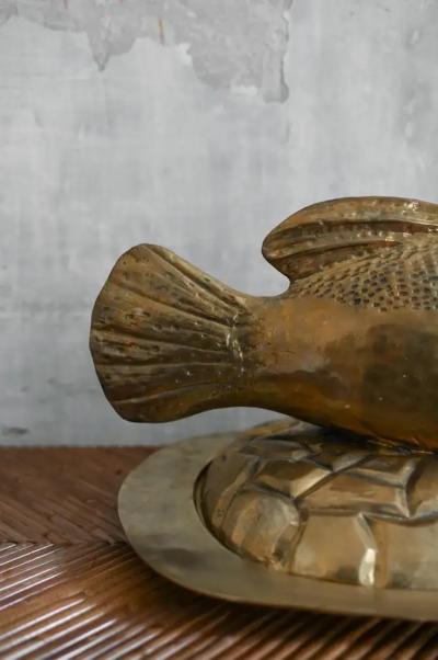 Edizioni Molto Brass Fish Serving Tray Molto Editions 1970s