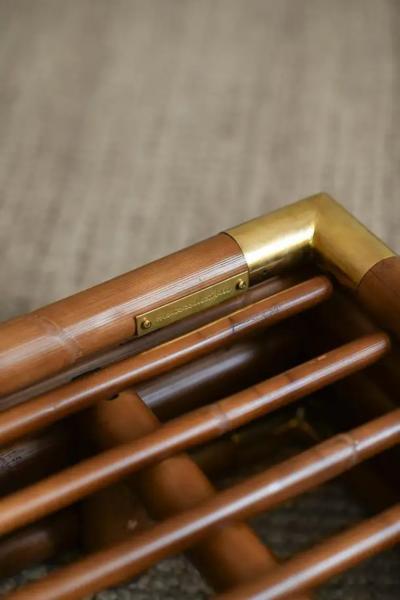 Edizioni Molto Large Dark Finished Rattan Pouf Edizioni Molto