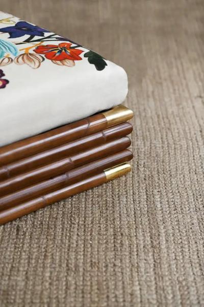 Edizioni Molto Large Dark Finished Rattan Pouf Edizioni Molto