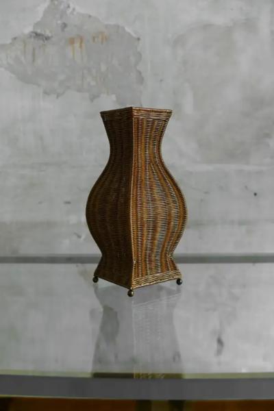 Edizioni Molto Pagoda lamp in hand woven rattan Molto Editions