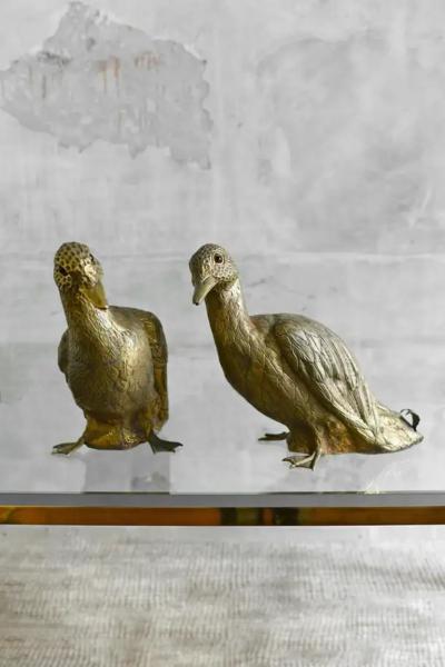 Edizioni Molto Pair Of Brass Ducks Molto Editions 1970s