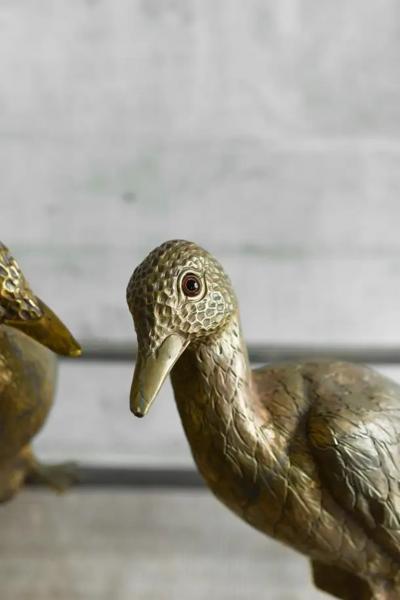Edizioni Molto Pair Of Brass Ducks Molto Editions 1970s