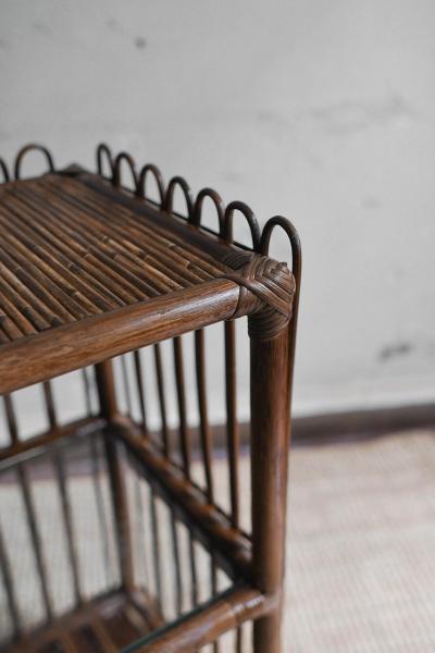 Edizioni Molto Rattan Console Table With Three Shelves Molto Editions