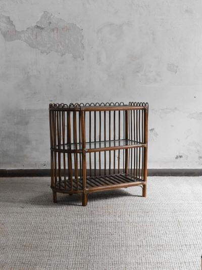 Edizioni Molto Rattan Console Table With Three Shelves Molto Editions