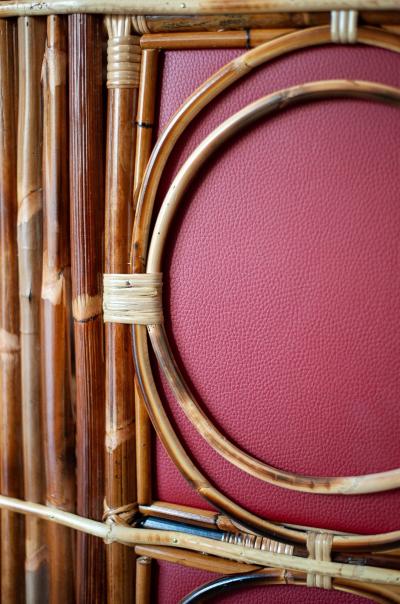 Edizioni Molto Wicker and Bamboo Bar Cabinet Molto Editions