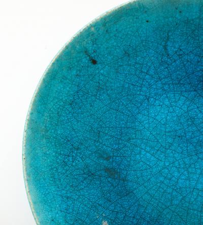 Edmond Lachenal Edmond Lechenal Turquoisse Blue Dish Bowl France 1930 s