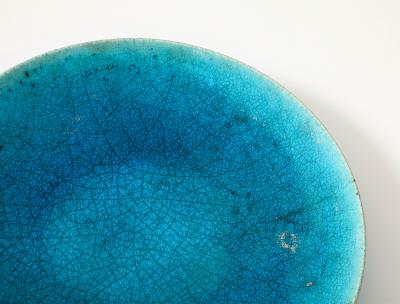 Edmond Lachenal Edmond Lechenal Turquoisse Blue Dish Bowl France 1930 s