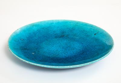 Edmond Lachenal Edmond Lechenal Turquoisse Blue Dish Bowl France 1930 s