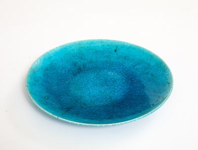 Edmond Lachenal Edmond Lechenal Turquoisse Blue Dish Bowl France 1930 s