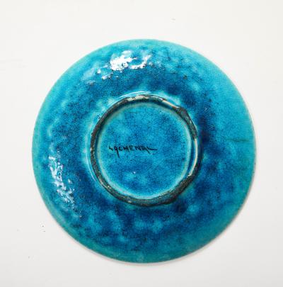Edmond Lachenal Edmond Lechenal Turquoisse Blue Dish Bowl France 1930 s