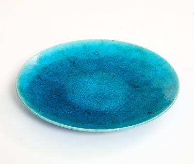Edmond Lachenal Edmond Lechenal Turquoisse Blue Dish Bowl France 1930 s