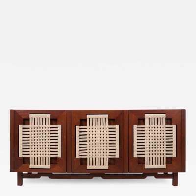 Edmond Spence Edmond J Spence Credenza with Rush Chord Doors for Industria Muebleria