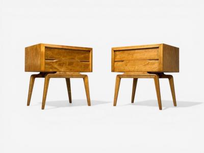 Edmond Spence Edmond J Spence Dresser and Nightstands Burled Maple Bentwood Sweden 1960s