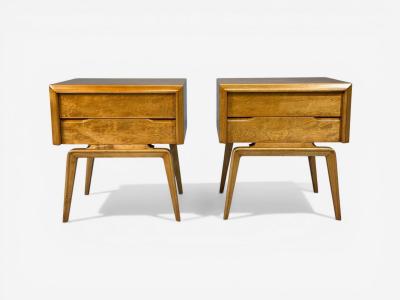 Edmond Spence Edmond J Spence Nightstands Burled Maple Bentwood Sweden 1960s