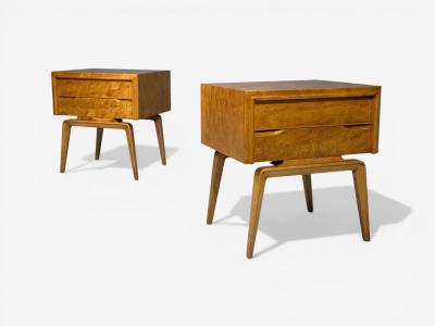 Edmond Spence Edmond J Spence Nightstands Burled Maple Bentwood Sweden 1960s