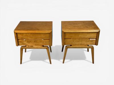 Edmond Spence Edmond J Spence Nightstands Burled Maple Bentwood Sweden 1960s