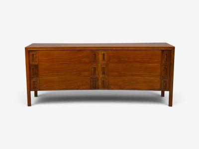 Edmond Spence Edmond Spence Concave Dresser Stained Wood Brass Sweden 1950s