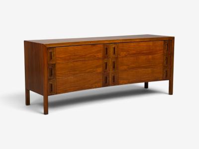 Edmond Spence Edmond Spence Concave Dresser Stained Wood Brass Sweden 1950s