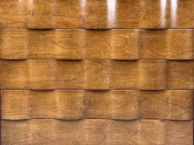 Edmond Spence Edmund J Spence Swedish Modern Maple Wave Highboy Sweden 1950s