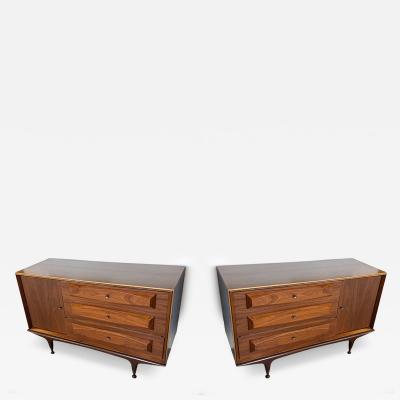 Edmond Spence Fine Pair of Swedish Modern Rosewood and Brass Chests Sir Edmund Spence 1950s
