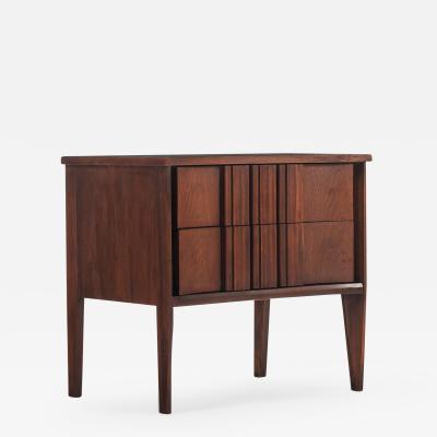 Edmond Spence Strata Two Drawer Walnut End Table by Unagusta After Edmond Spence